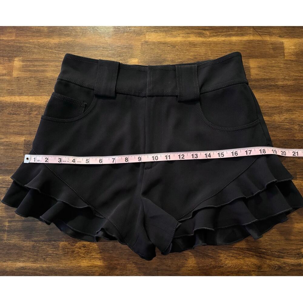 Derek Lam 10 Crosby Women’s 4 Shorts Ruffle Frill Hem High Rise Belted Black - Picture 8 of 11